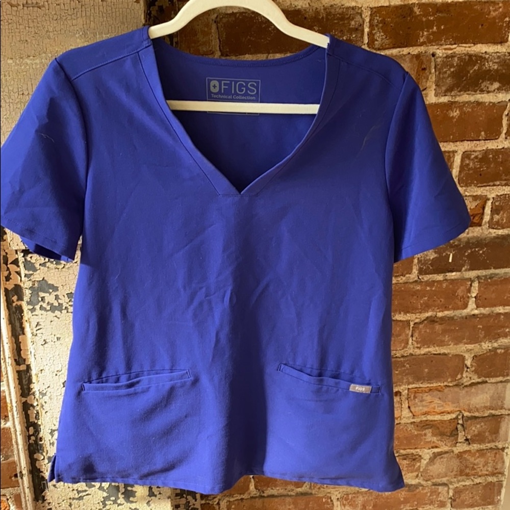 Royal Blue Figs Scrub Top